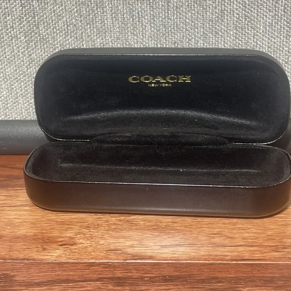 Coach New York Black Hard Clamshell Sunglasses Eye Glass Case Eyeglass Holder
